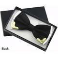 White Men Elegant Polyester Butterfly Bowtie Metal Corners Wedding Bowtie Party Bow Ties Stevvex
