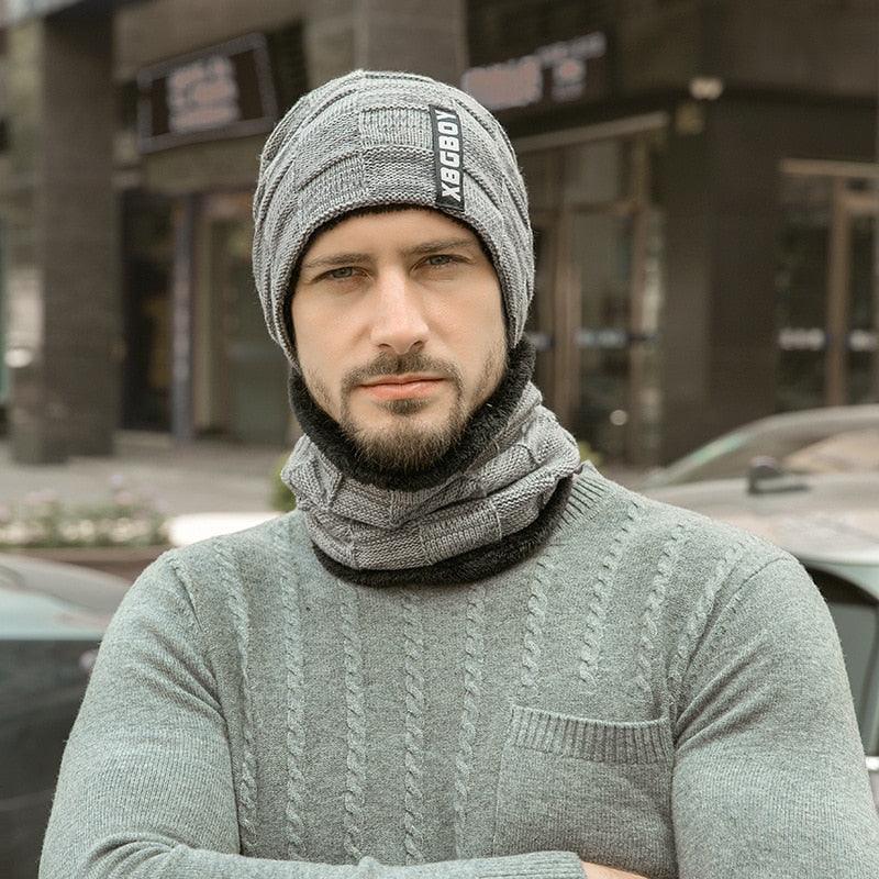Winter Scarf Hat Set Outdoor Sport Warm Beanies Hat For Men Knitted Hats Bandana Hiking Camping Kid Neck Warmer Cap Neck Gaiter Winter Knitted Beanie Scarf Men Hat Neck Warmer Gaiter Face Cover Winter Beanie Hat Scarf Set Fleece Lined Skull Cap Winter Hat Stevvex