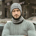 Winter Scarf Hat Set Outdoor Sport Warm Beanies Hat For Men Knitted Hats Bandana Hiking Camping Kid Neck Warmer Cap Neck Gaiter Winter Knitted Beanie Scarf Men Hat Neck Warmer Gaiter Face Cover Winter Beanie Hat Scarf Set Fleece Lined Skull Cap Winter Hat Stevvex