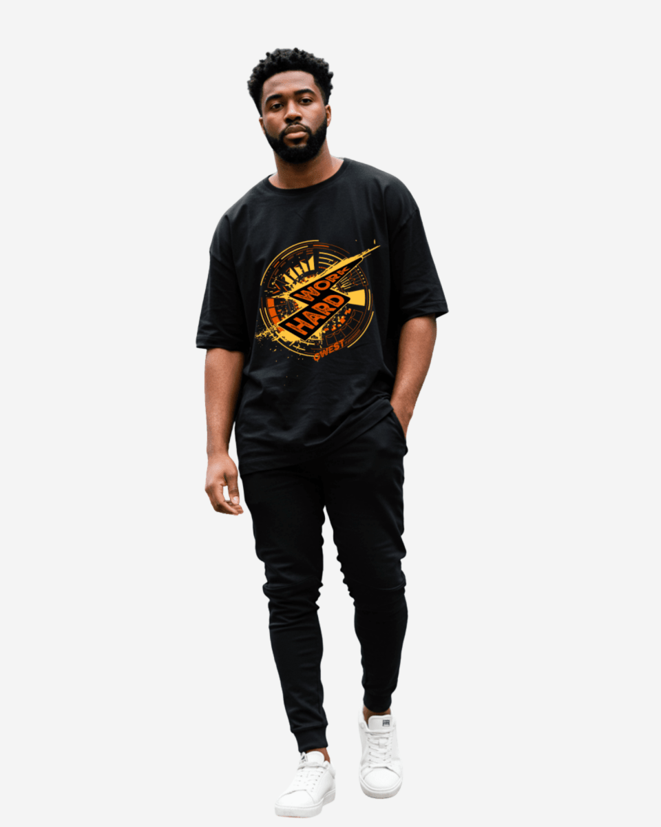 G West Work Hard Oversized T-Shirt Mens G West