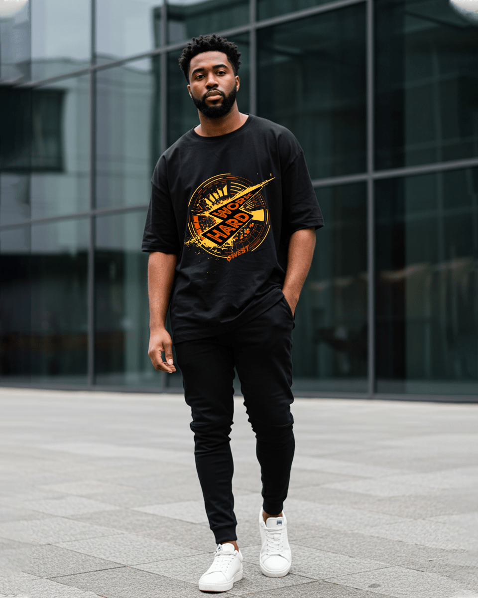 G West Work Hard Oversized T-Shirt Mens G West