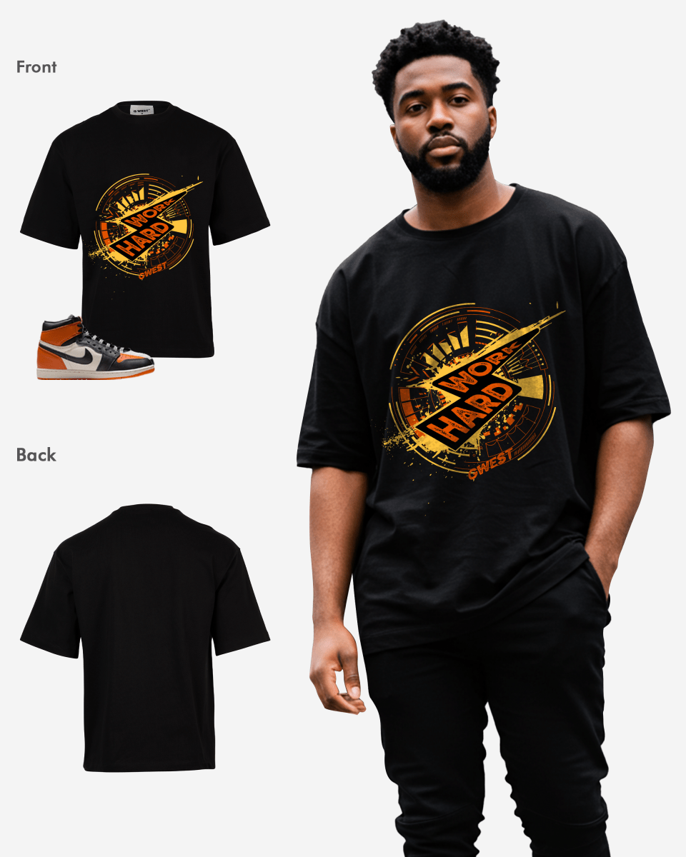 G West Work Hard Oversized T-Shirt Mens G West