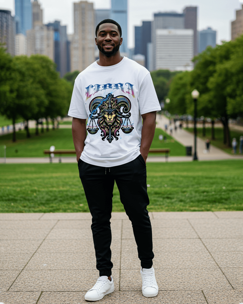 Camiseta de hombre G West Zodiac Libra Oversized