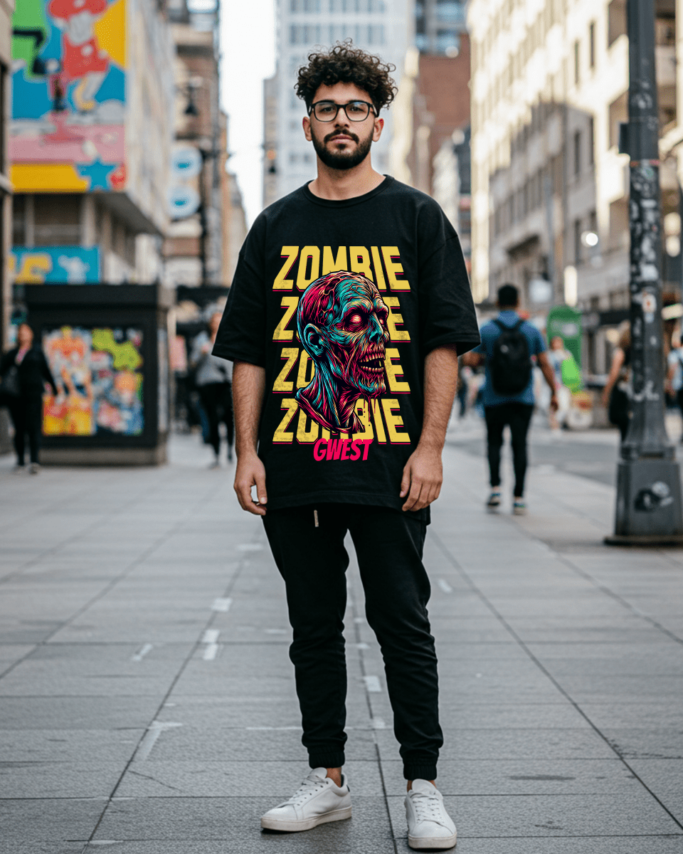 G West Zombie Apocalypse Oversized T-Shirt Mens G West